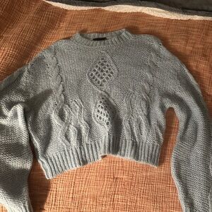 The Kooples Light Blue Cable Knit Sweater
